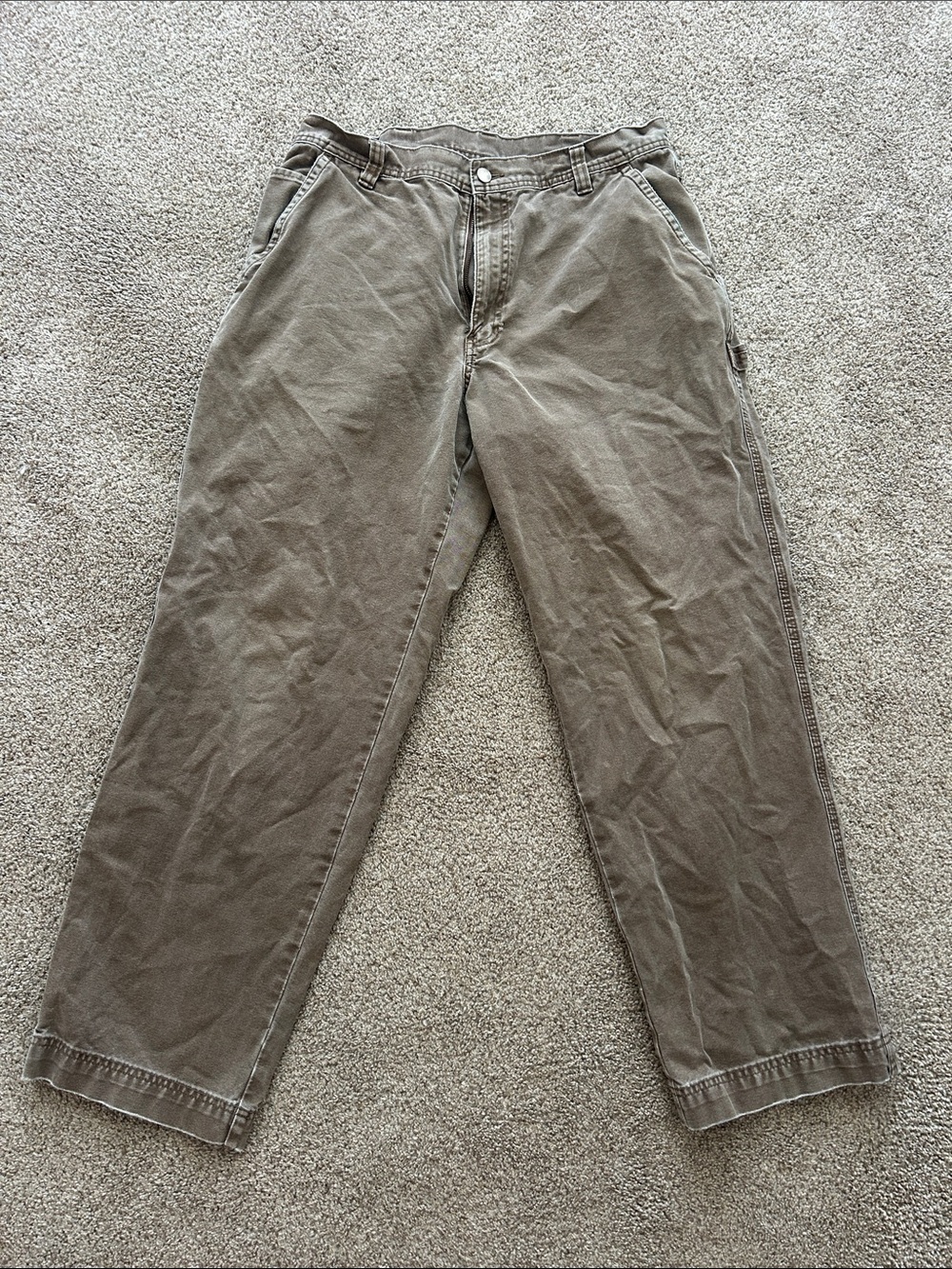 Roundtree & York carpenter Work Pants in Olive Brown